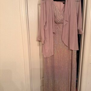 R&M Richards Shimmering Lavender Maxi Dress